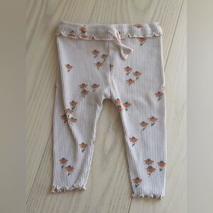 Zara floral ribbed baby leggings 6-9 months
